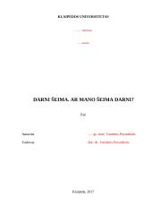 Darni šeima. Ar mano šeima darni?