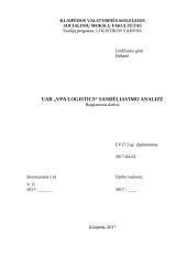 UAB "X" sandėliavimo analizė