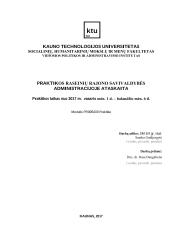 Praktikos Raseinių rajono savivaldybės administracijoje ataskaita