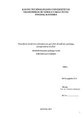 Draudimo bendrovių teikiamų ne gyvybės draudimo paslaugų palyginamoji analizė