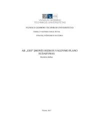 AB "Eso" įmonės rizikos valdymo plano sudarymas