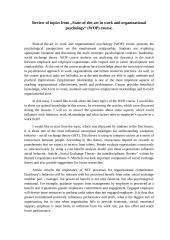 Review of topics from ,,State-of-the-art in work and organizational psychology“ (WOP) course.