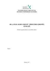 AB ,,LINAS AGRO GROUP‘‘ prekybos įmonės analizė