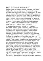 Kodėl didžiuojuosi lietuvis esąs? 