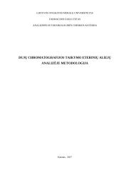 Dujų chromatografijos taikymo eterinių aliejų analizėje metodologija