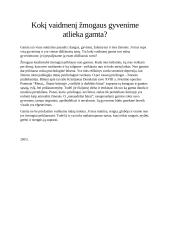 Kokį vaidmenį žmogaus gyvenime atlieka gamta?