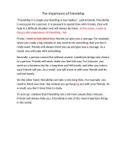 The importance of friendship