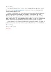 Email of complaint