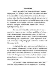 Summer jobs