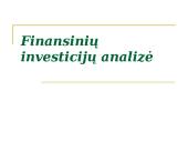 Finansinių investicjų analizė