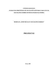 Individualus socialinis darbas vaikų darželyje