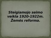 Steigiamojo seimo veikla 1920-1922m.