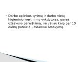 Bendrieji reikalavimai darbo higienai, higieninės darbo sąlygos 13 puslapis