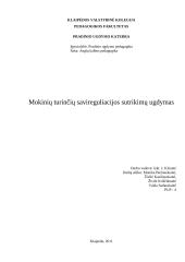 Mokinų turinčių savireguliacijos sutrikimų ugdymas
