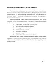 Anketinės apklausos analizė: Lietuvos bibliotekininkų etikos kodekso naudojimą Lietuvos bibliotekininkų tarpe 4 puslapis