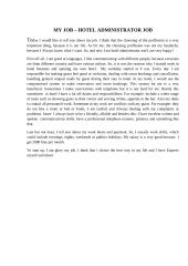 My job – hotel administrator job