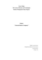 Projektinis darbas apie General Motors