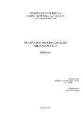 Planavimo proceso analizė organizacijoje