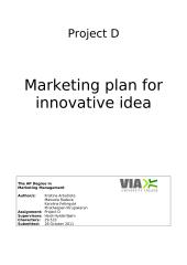 Marketing plan for innovative idea 2 puslapis