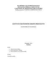 Lietuvos ekonominės krizės priežastys 1 puslapis
