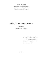 Viešbučio ,,Metropolis“ veiklos analizė