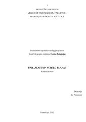 UAB „Plastas“ verslo planas