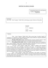 UAB "Amber pasta" produkto pozicionavimo koncepcijos vertinimas 3 puslapis