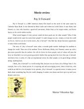 Movie review "Pay It Forward"