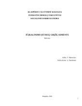  Iš įkalinimo įstaigų grįžę asmenys