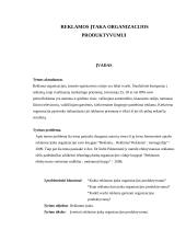 Reklamos įtaka organizacijos produktyvumui 