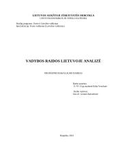 Vadybos raidos Lietuvoje analizė