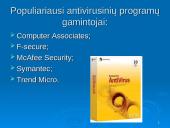 Kompiuterių virusai ir antivirusinės programos skaidrės 16 puslapis