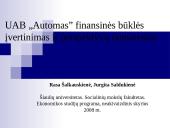 UAB „Automas” finansinės būklės įvertinimas ir perspektyvų numatymas 