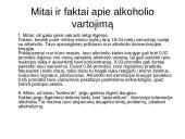 Tabako ir alkoholio vartojimo nuostatos visuomenėje, mitai ir faktai apie tabako ir alkoholio vartojimą 15 puslapis