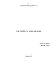 UAB „Maišeliai“ verslo planas