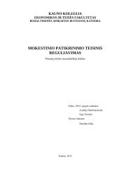 Mokestinio patikrinimo teisinis reguliavimas referatas