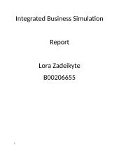 Integrated Business Simulation Report