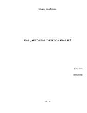 UAB „Autorida“ veiklos analizė