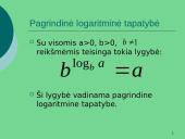Logaritminė funkcija skaidrės 5 puslapis
