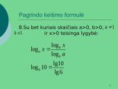 Logaritminė funkcija skaidrės 9 puslapis