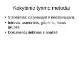 Informacija apie kokybinio tyrimo atlikimą, pavyzdžiai 13 puslapis