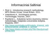 Informacija apie kokybinio tyrimo atlikimą, pavyzdžiai 20 puslapis