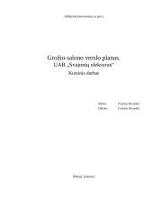 Grožio salono verslo planas