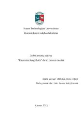 “Pirmosios Kregždutės” darbo proceso analizė
