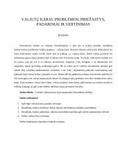 Valiutų karai: problemos, priežastys, padariniai ir vertinimas