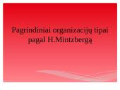 Pagrindiniai organizacijų tipai pagal H. Mintzbergą