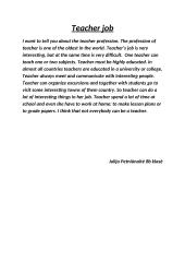 Teacher job