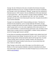 Rašinys apie Tauragę