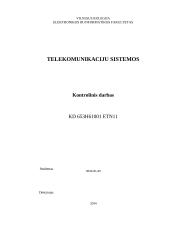 Telekomunikacijų sistemų kontrolinis 1 puslapis