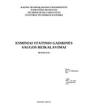 Esminiai statinio gaisrinės saugos rekalavimai